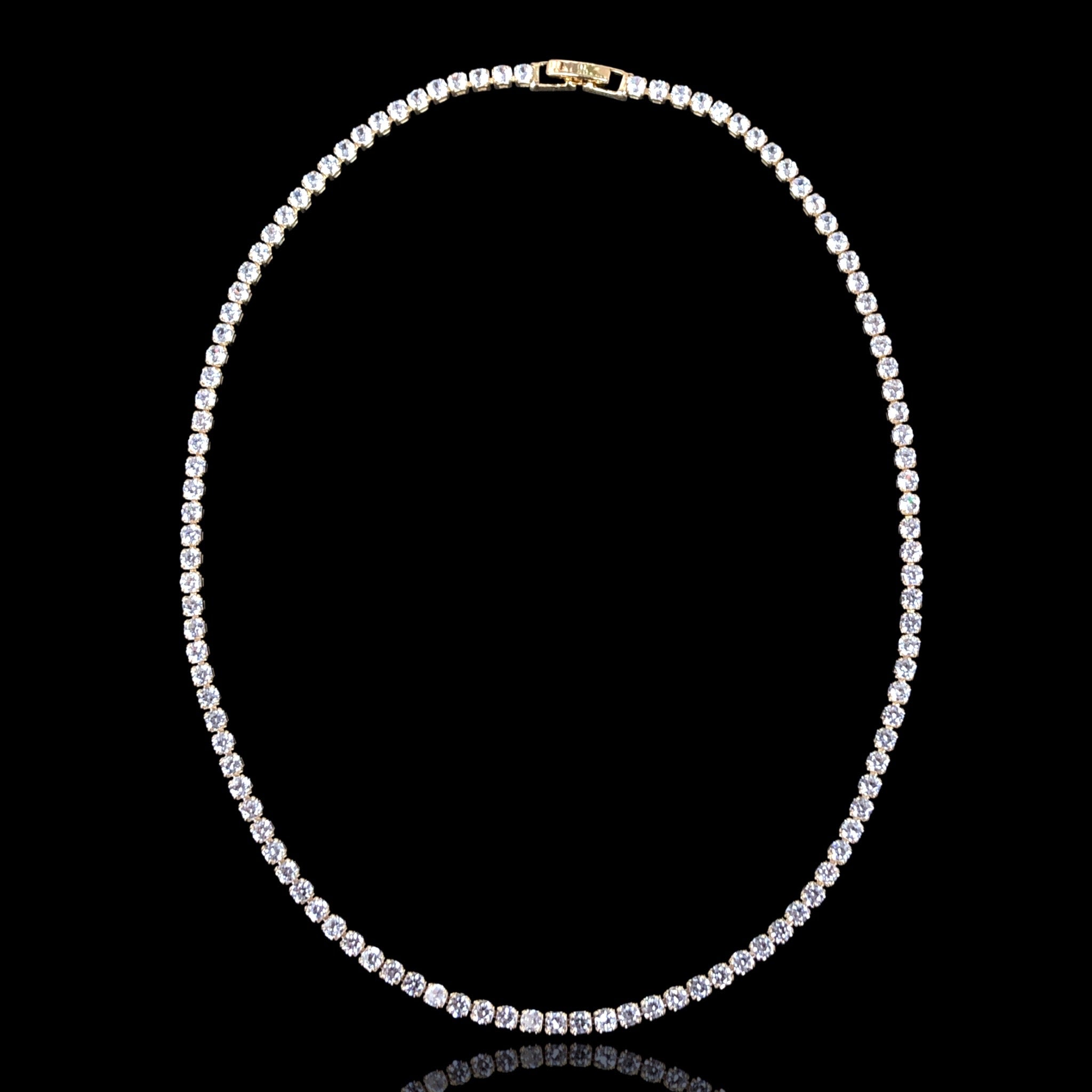 18K Gold Filled 3mm CZ Tennis Necklace